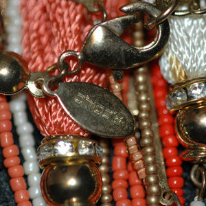 Chico's creamsicle/orang seed bead tassel necklace